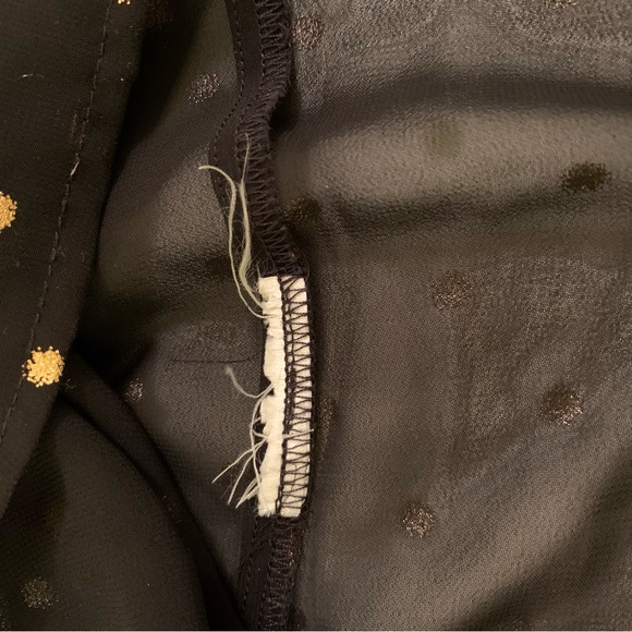 Sheer Black and Gold Polka Dot Top - Picture 6 of 6